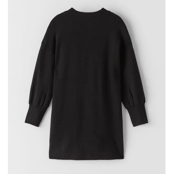 Black knit tunic sweater dress - Picture 2 of 6